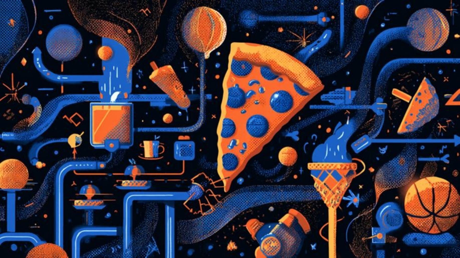 Image collage illustrating midnight snacking