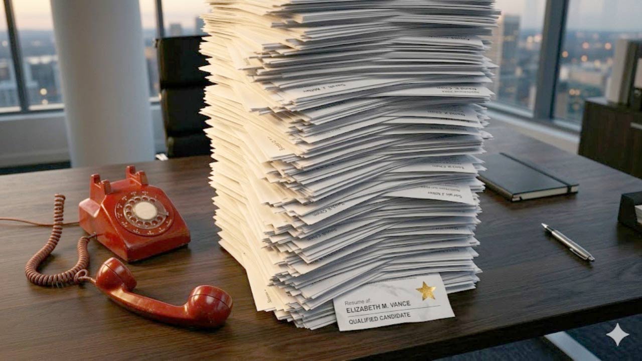 Huge stack of resumes